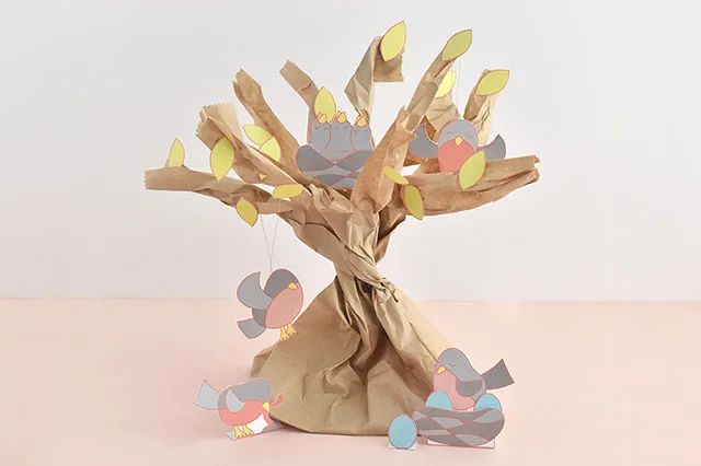 兒童環(huán)保手工:回收牛皮紙袋制作小鳥樂園(步驟圖解) 第13張 兒童環(huán)保手工:回收牛皮紙袋制作小鳥樂園(步驟圖解) 第13張