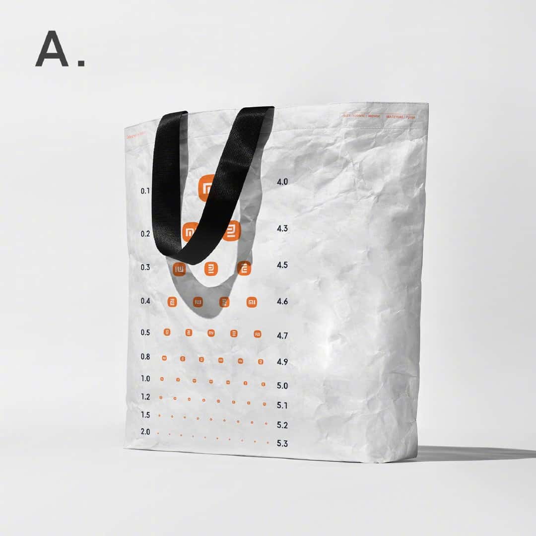 小米推出三款限量環(huán)保袋,印有新Logo制作的視力表 第2張 小米推出三款限量環(huán)保袋,印有新Logo制作的視力表 第2張